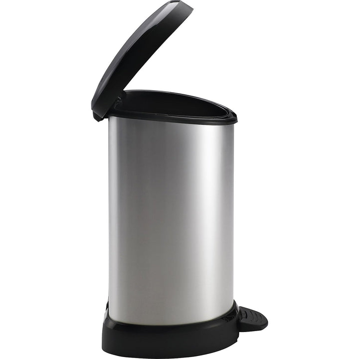 Curver Decobin Metal Abfallbehälter Deco 20L in schwarz/Silber metallic, Plastik, 30.3 x 26.8 x 44.8