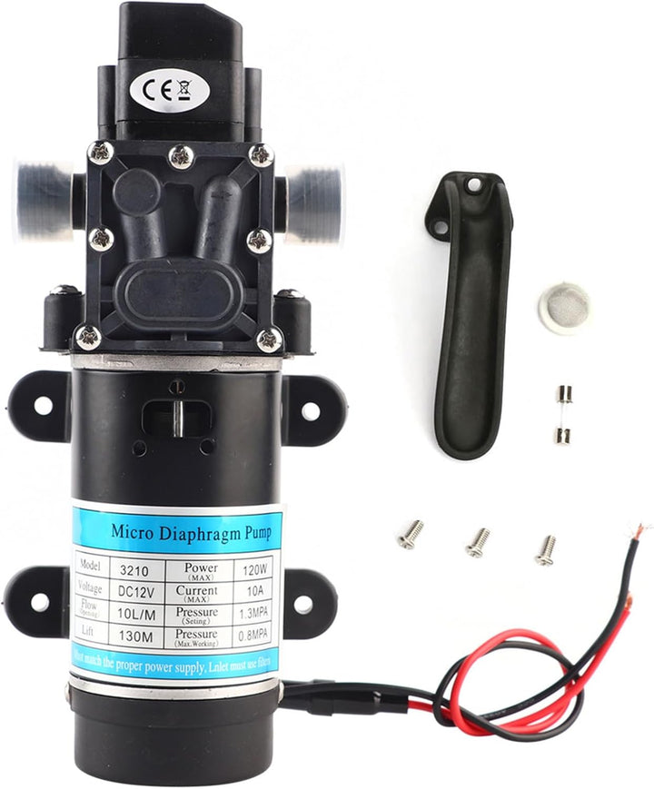 120W elektrische Wasserpumpe 10L / m selbstansaugende Membranpumpe mit Überstromschutzvorrichtung fü