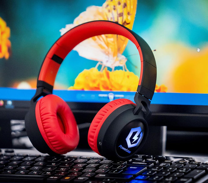PowerLocus Kinderkopfhörer Bluetooth, Kinder Kopfhörer Over-Ear mit 85db Lautstärkebegrenzung LED-li