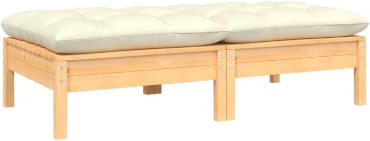 vidaXL 2-Sitzer-Gartensofa mit Creme Kissen Massivholz Kiefer