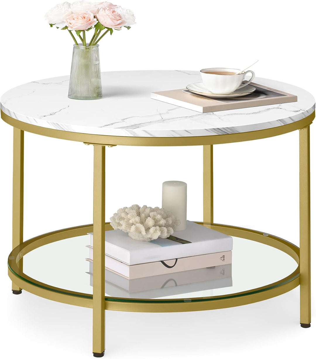 VASAGLE Couchtisch, Wohnzimmertisch, Sofatisch, für Wohnzimmer, mit Glasplatte, viel Stauraum, einfa