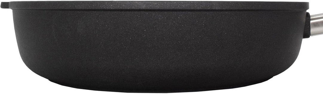 Eurolux Guss-Pfanne Induktion Ø 28 cm - hoher Rand 7 cm - grosse runde Alugusspfanne mit Beschichtun