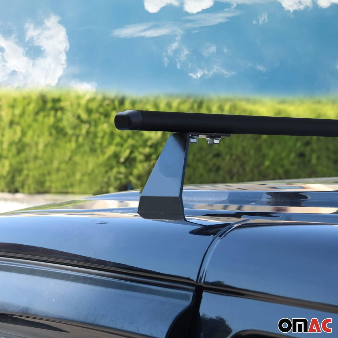 Dachträger Gepäckträger kompatibel mit VW T5 Caravelle 2003-2015 Grundträger, Stahl,Schwarz, 2X, T5