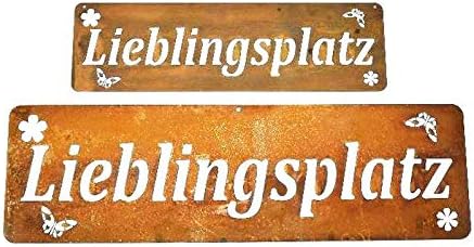 ecosoul 1 Stück Gartendeko Schild Wandschild Wanddekoration Wandtafel Lieblingsplatz Metall Rost Dek