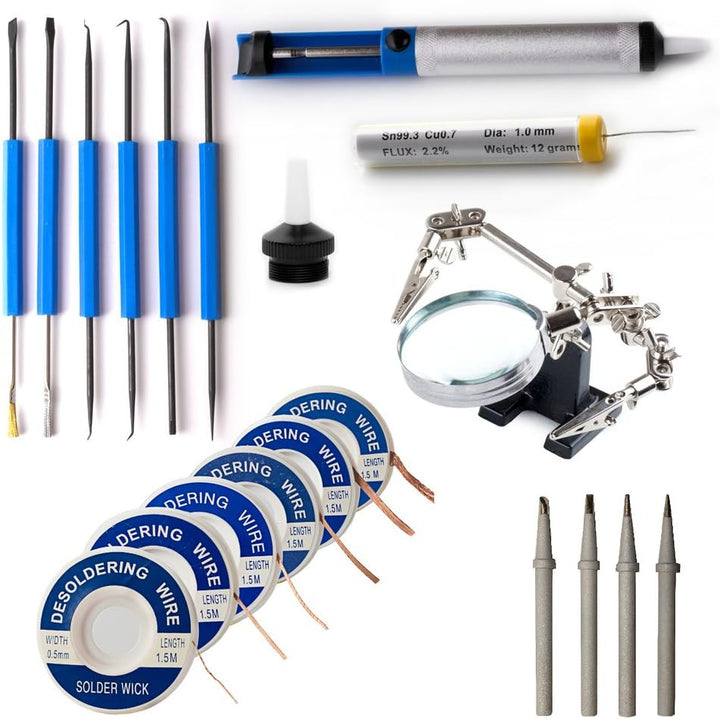 edi-tronic Digitale Regelbare Lötstation ZD-8906L 160-520°C 48W mit viel Zubehör Lötkolben