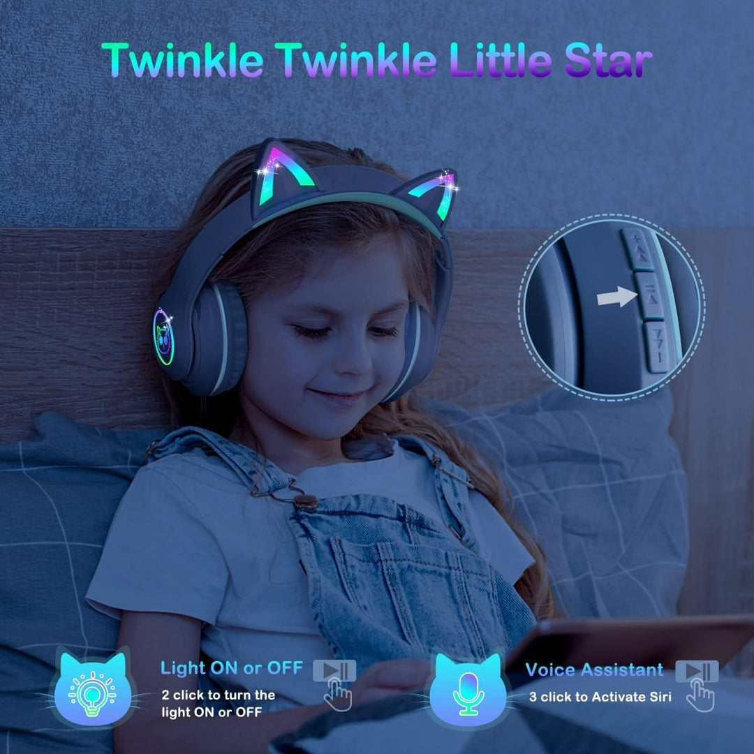 LOBKIN Kopfhörer für Kinder mit Tasche, Kabellos und Kabel Bluetooth, Faltbar Einstellbar Over Ear f