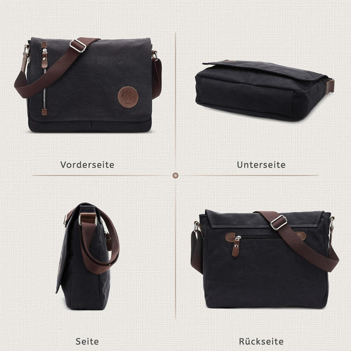 VARLIVOO Umhängetasche für Herren Schultertaschen 14" Zoll Laptoptaschen Messenger Bags Kuriertasche