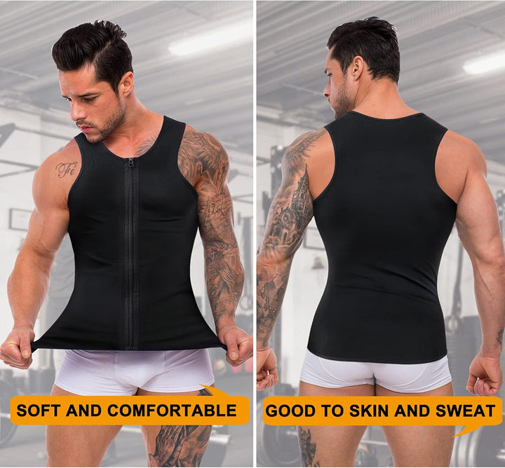 Bingrong Herren Sauna Weste Bauchweggürtel Sauna Shirt Schwitzweste Fitness Thermo Body Shaper Sauna