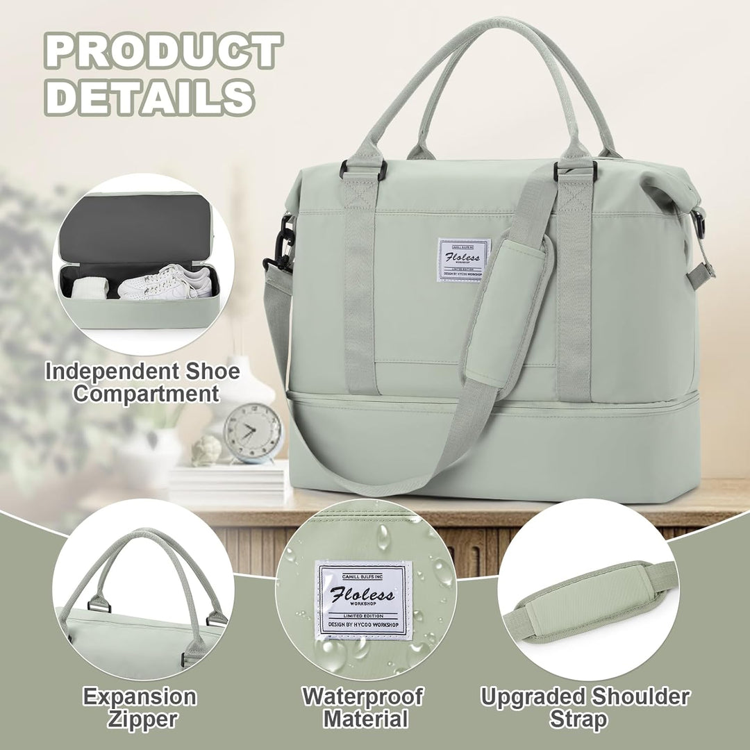 WEPLAN Reisetasche Damen Handgepäck Tasche Easyjet 45x36x20 für Flugzeug Tasche Weekender Damen Trav