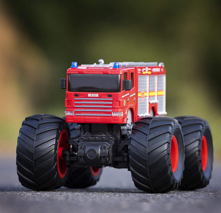 Diawell Ferngesteuertes Auto RC Monstertruck mit Sound Feuerwehr Geländewagen Offroad-Auto Spielzeug