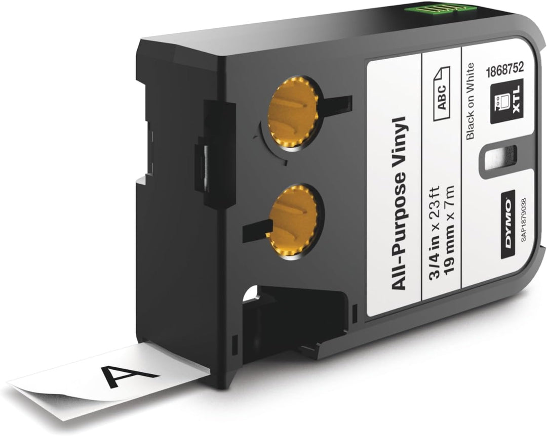 DYMO XTL Allzweck-Vinyletikett | 19 mm x 7 m | Schwarz auf Weiss Schwarz auf Wei? 19 mm x 7 m, Schwa