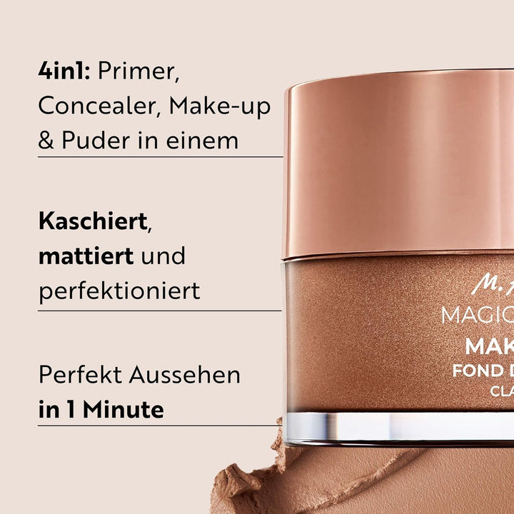 M. Asam Magic Finish Make Up Mousse (30ml), 4-in-1 Primer, Make-up, Puder & Concealer, natürlich & l