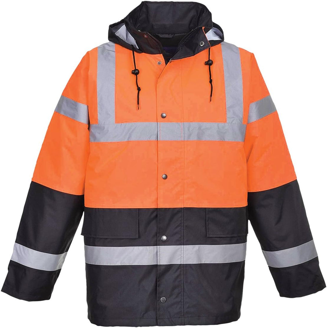 Portwest Zweifarbige Warnschutz-Verkehrs-Jacke, Grösse: 5XL, Farbe: Orange, S467ORR5XL