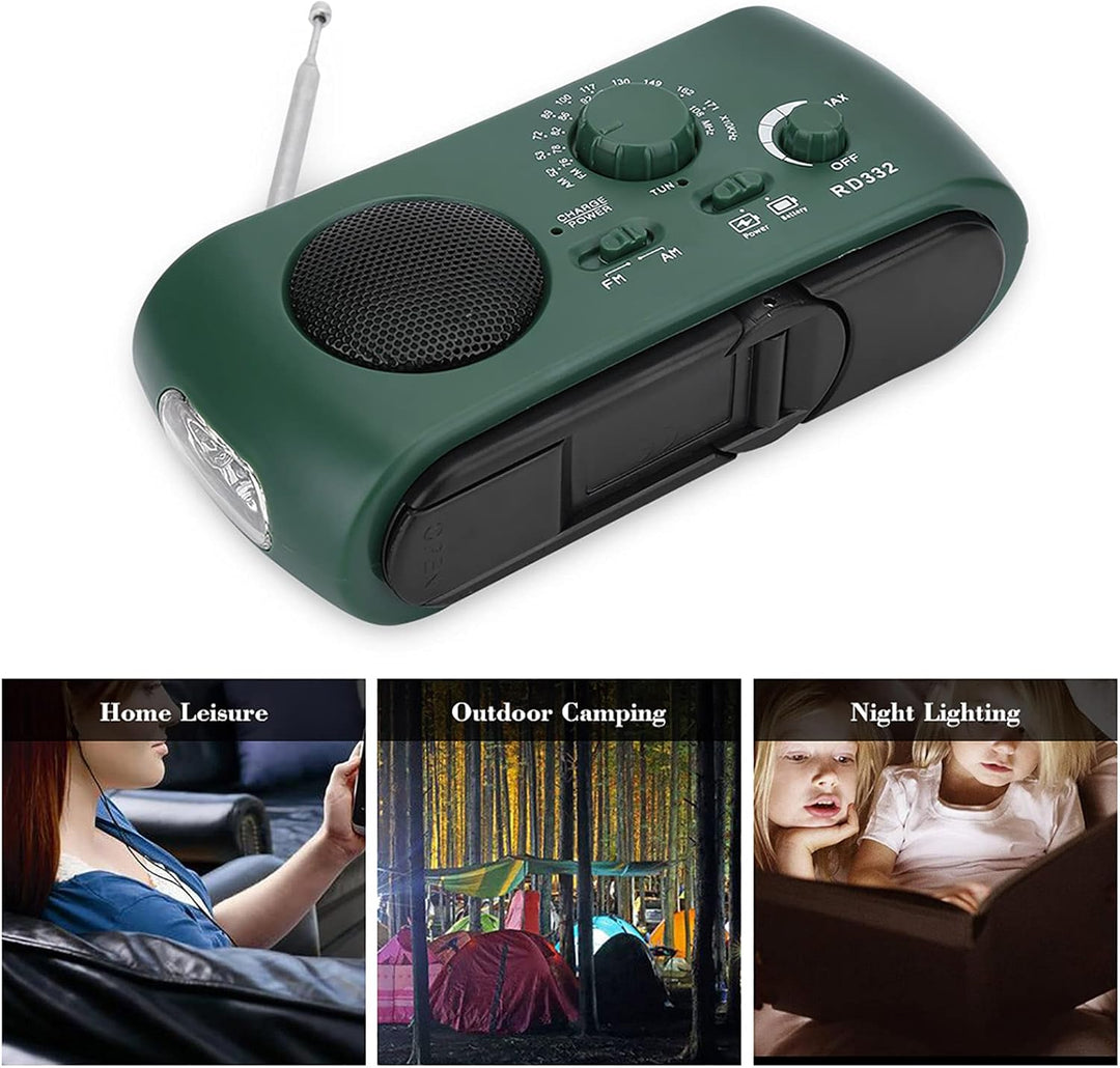 Solar Radio, Tragbar Kurbelradio Radio mit AM/FM, AM/FM Kurbelradio Tragbar USB Notfallradio für Wan