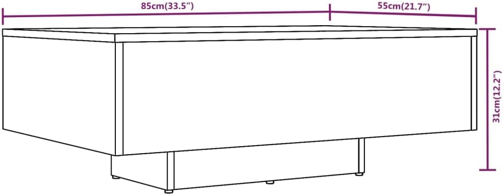 FIRBNUS 85x55x31 cm Kaffeetisch Beistelltisch Wohnzimmertisch Modern BĂŒrotisch Stilvollen Kleiner Ti