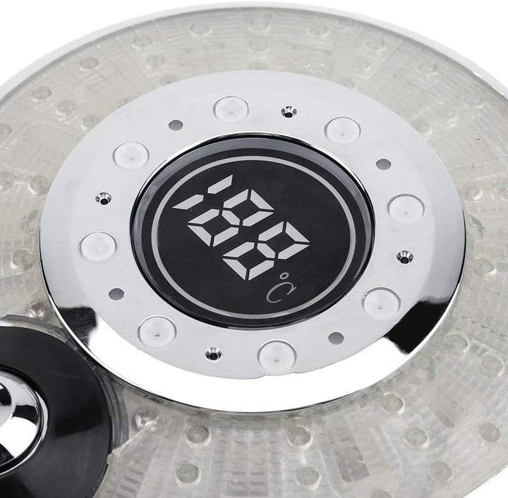 LED Duschkopf Bad Hand 3 Farben Temperaturkontrolle Farbwechsel Handbrause mit Digital Temperaturanz