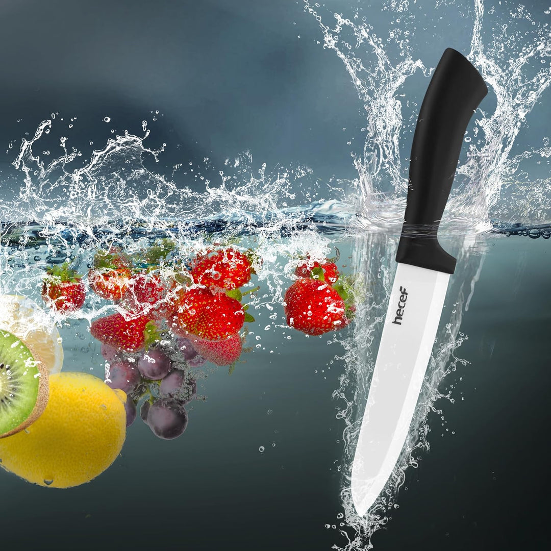 hecef Keramikmesser set 3-teilig mit Messer, Scharf Küchenmesser Set Nie Eingerostet, Keramik 6'' Ko