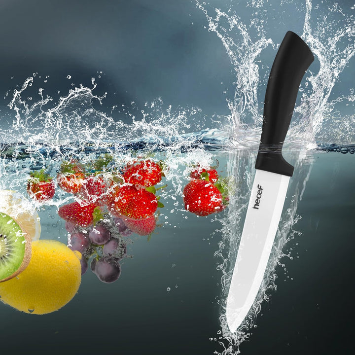 hecef Keramikmesser set 3-teilig mit Messer, Scharf Küchenmesser Set Nie Eingerostet, Keramik 6'' Ko