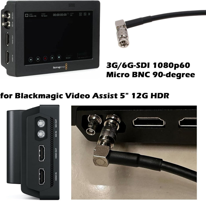 HangTon 6G SDI Videokabel für Blackmagic Video Assist 4K 5" Monitor DJI Lightbridge 2, HD Micro BNC