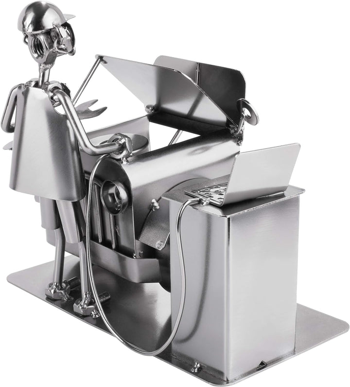 BRUBAKER SchraubenmÀnnchen Automechaniker - Handarbeit Eisenfigur MetallmÀnnchen - Metallfigur Gesch