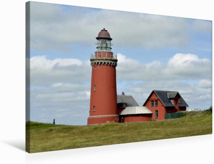 Premium Textil-Leinwand 75 x 50 cm Quer-Format Bovbjerg Fyr (Dänemark) | Wandbild, HD-Bild auf Keilr