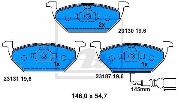 ATE Bremsenset Vorderachse inkl. Bremsscheiben Ø 280 mm Belüftet und Bremsbeläge + Verschleisskontak