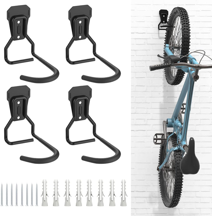 Housolution Fahrradhalterung, 4 Stück Fahrrad Wandhalterung L Förmig Fahrradaufhängung Platzsparend