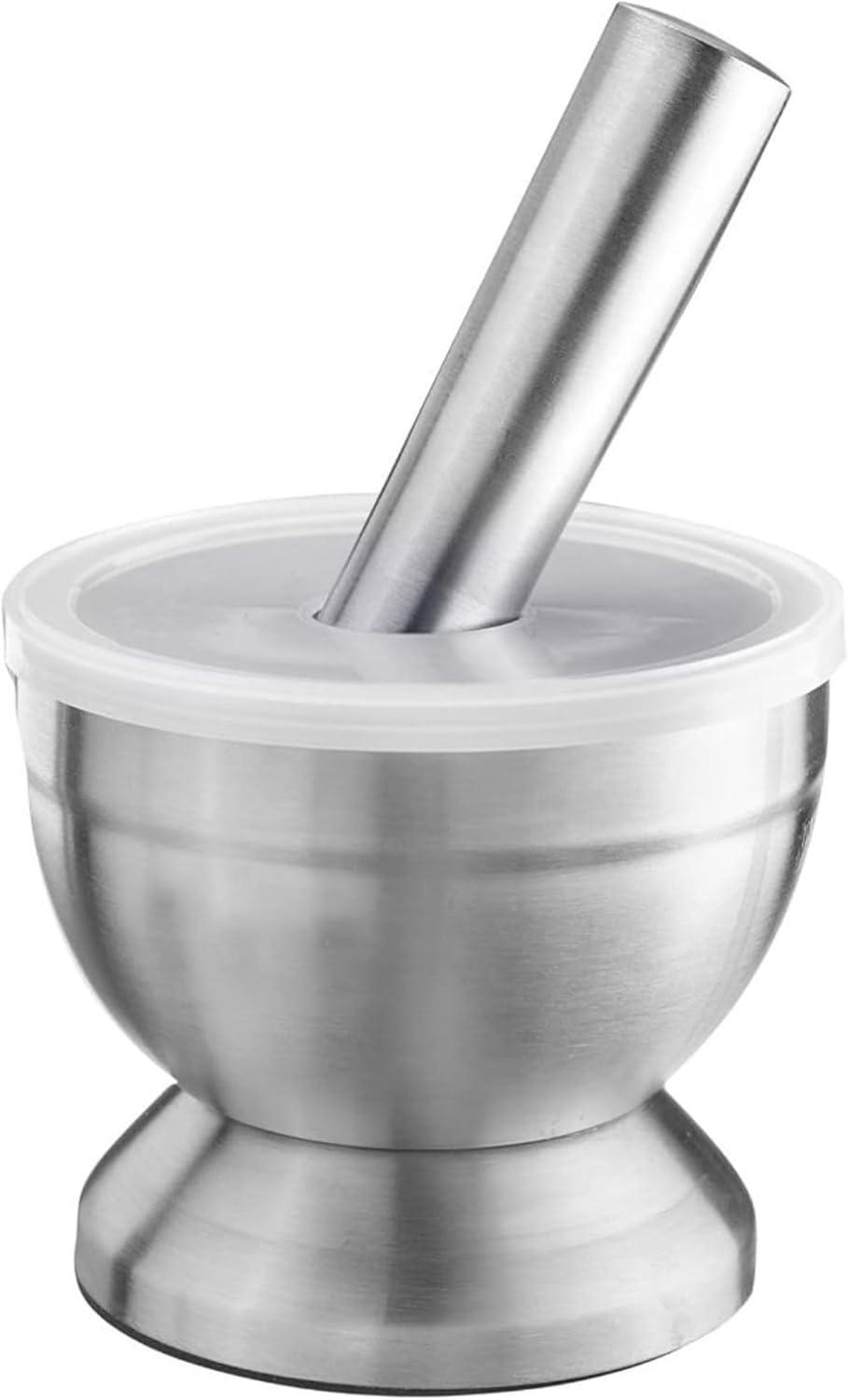 Westmark Mörser mit Deckel, Durchmesser: 10 cm, Gewicht: 0,8 kg, Mit Stössel, Rostfreier Edelstahl/K