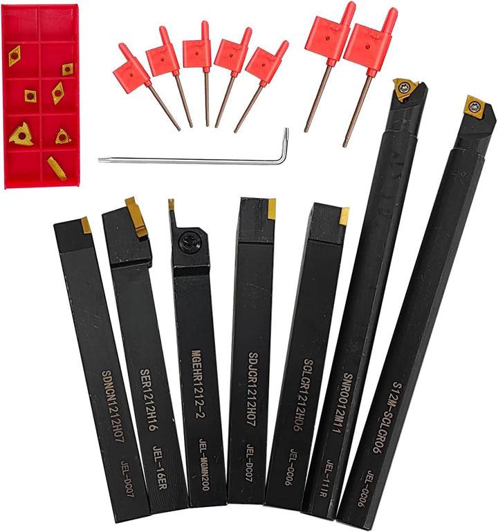 21St Drehmaschine Bohrstange Set Drehwerkzeuge Schaftdrehmaschine Drehen Drehbank 12mm Schaft CNC Dr