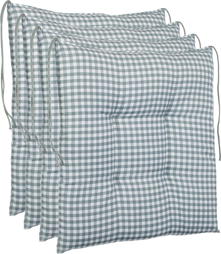 brandsseller Sitzkissen Stuhlkissen kariert Kissen Sitzpolster Garten Auflage - 4er Vorteilspaket -