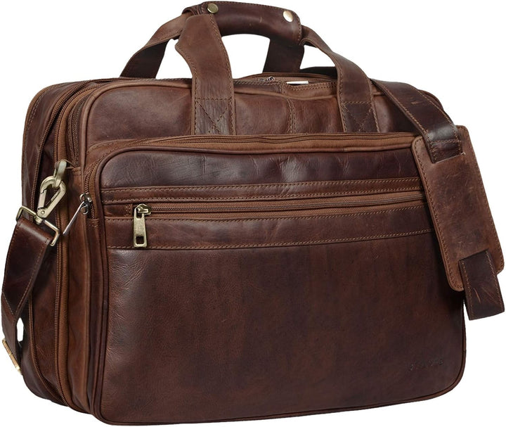 STILORD 'Leopold' XL Echtleder Aktentasche - der verbesserte Geheimtipp für Lehrerzimmer & Büro - Bu
