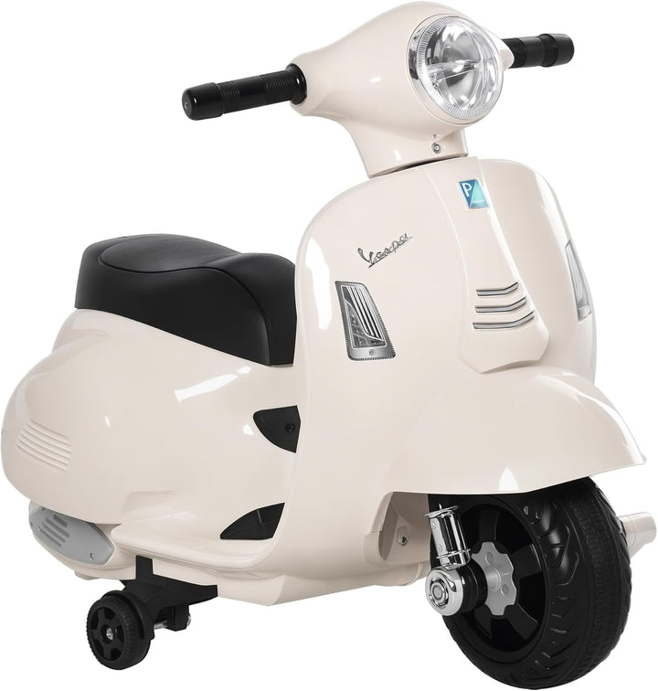 HOMCOM Vespa Elektromotorrad Kindermotorrad Elektrofahrzeug 18-36 Monate 3 km/h LED-Licht Sound PP-K