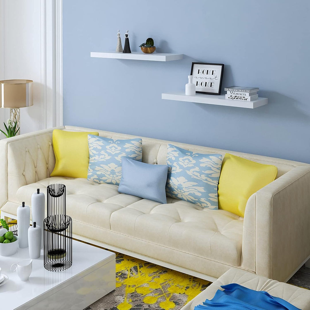 WOLTU 2X Wandregal Wandboard Bücherregal Regale für Deko Wandablagen aus MDF Holz, 2er Set Hängerega