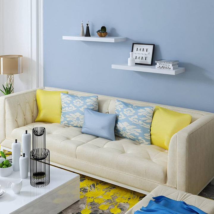 WOLTU 2X Wandregal Wandboard Bücherregal Regale für Deko Wandablagen aus MDF Holz, 2er Set Hängerega