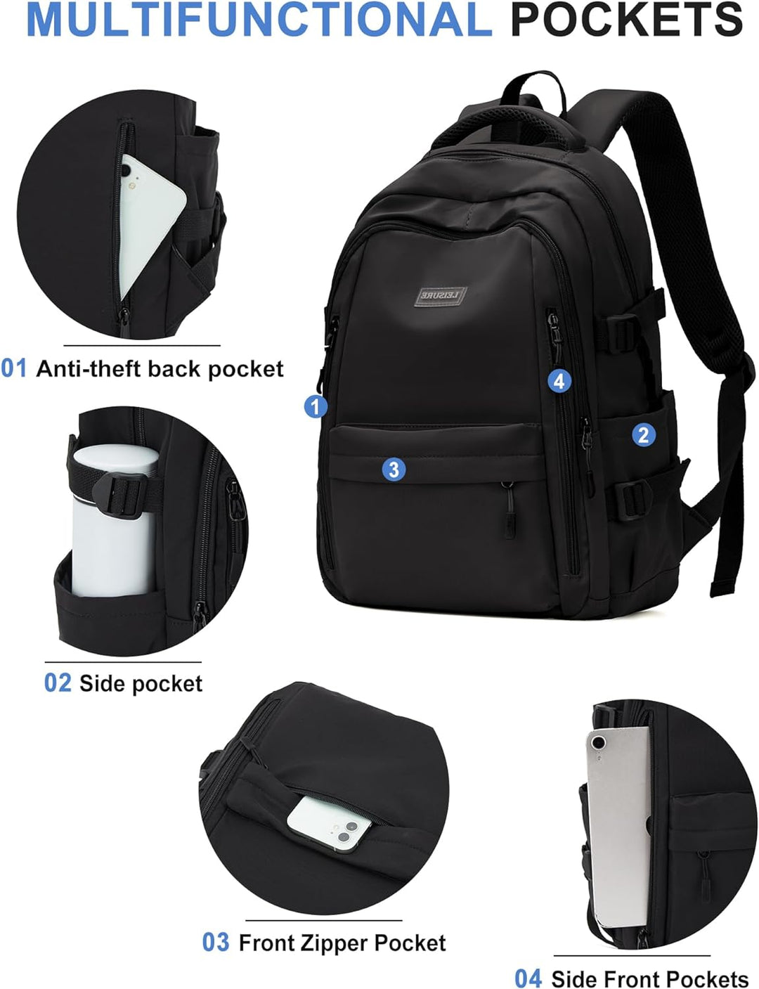 Schulrucksack Mädchen, Lässig Rucksack Damen Klein Modern Elegant Travelite Leichter Laptop Daypack