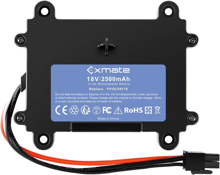 Exmate Batterie 2500mAh Kompatibel mit Bosch Indego 350, 400, M 700, M+ 700, S+ 350, S+ 400 Rasenrob