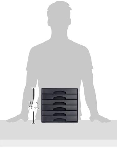 Leitz Schubladenbox mit 6 Schubladen, Für die Aufbewahrung von A4 Dokumenten und Utensilien, Schwarz