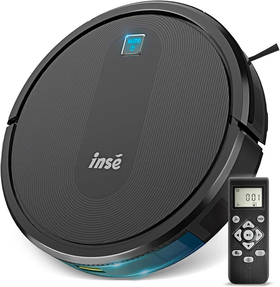 INSE Saugroboter, Staubsauger Roboter, 2200Pa Starke Saugkraft, Super Leise Ultra Flach Selbstauflad