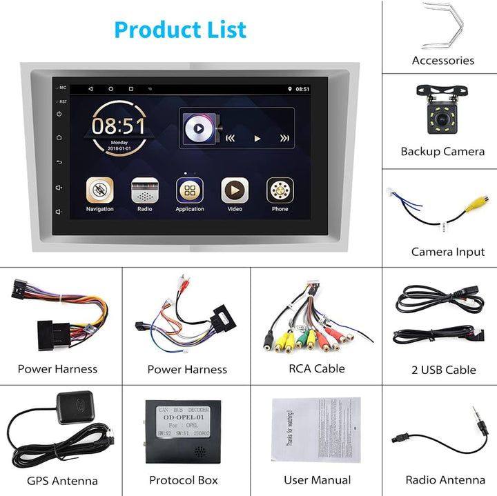 Android 10.0 Autoradio für Opel Corsa Astra Antara Vectra Zafira Meriva, Hikity Autoradio mit Birdsc