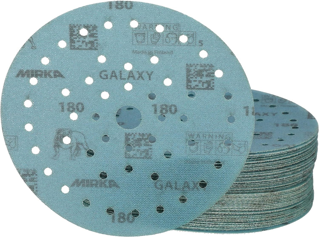 50x MIRKA Haftschleifscheibe GALAXY Grip Multifit 150mm K.180 f.HO/Metall/Lack/Ku. Korn 180, Korn 18