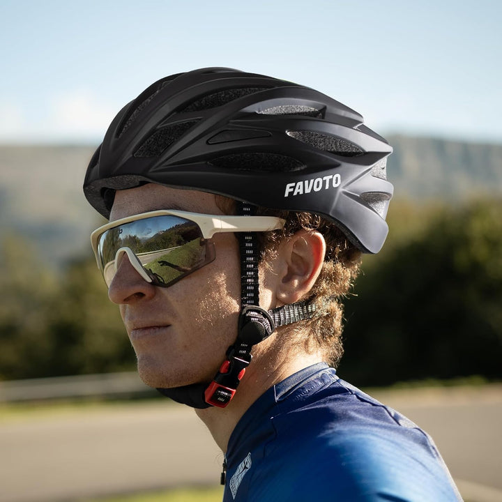 Favoto Fahrradhelm für Erwachsene Fahrrad Helmet mit Abnehmbarer Innenfutter Verstellbar Rennradhelm