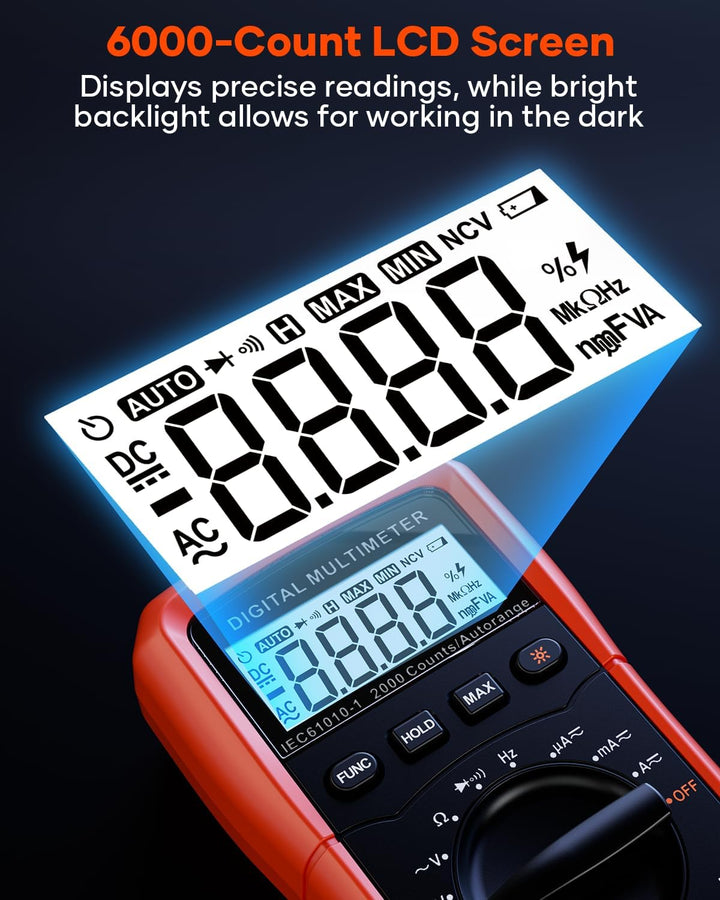 Crenova MS8233D Multimeter DC AC Voltmeter Ohm Volt Amp Tester für Spannung Strom Widerstand Kapazit