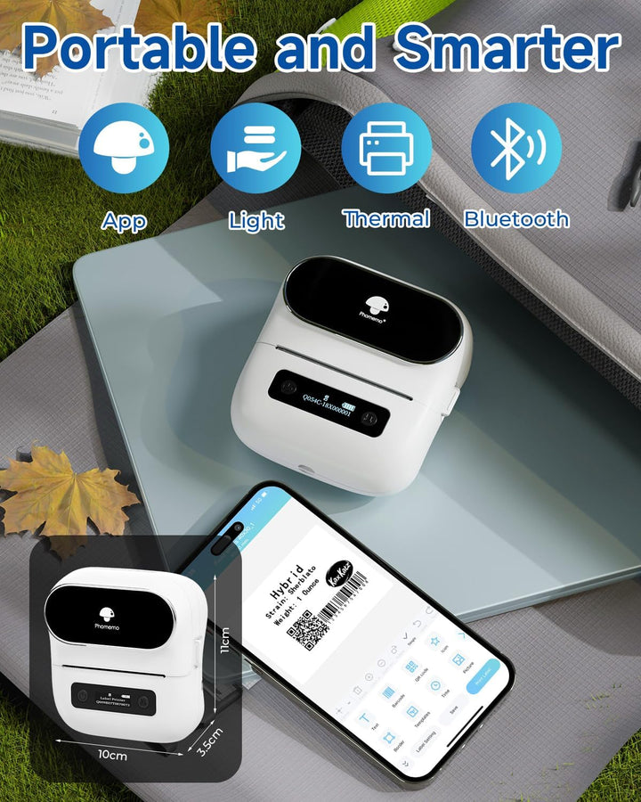 Phomemo M220 Etikettenmacher, Bluetooth-Etikettendrucker für Barcode, Adresse, Haus, Mailing, Kleinu