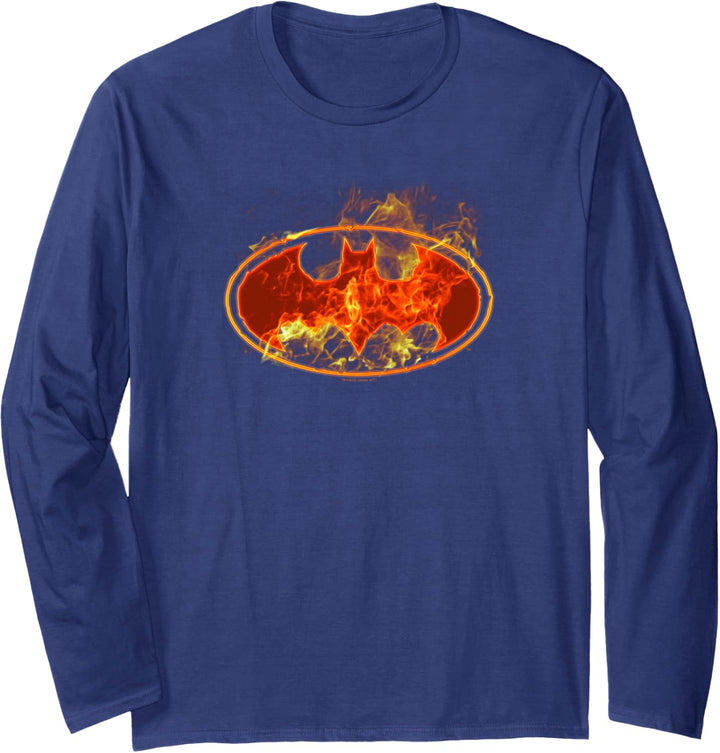 Batman Flames Logo Langarmshirt