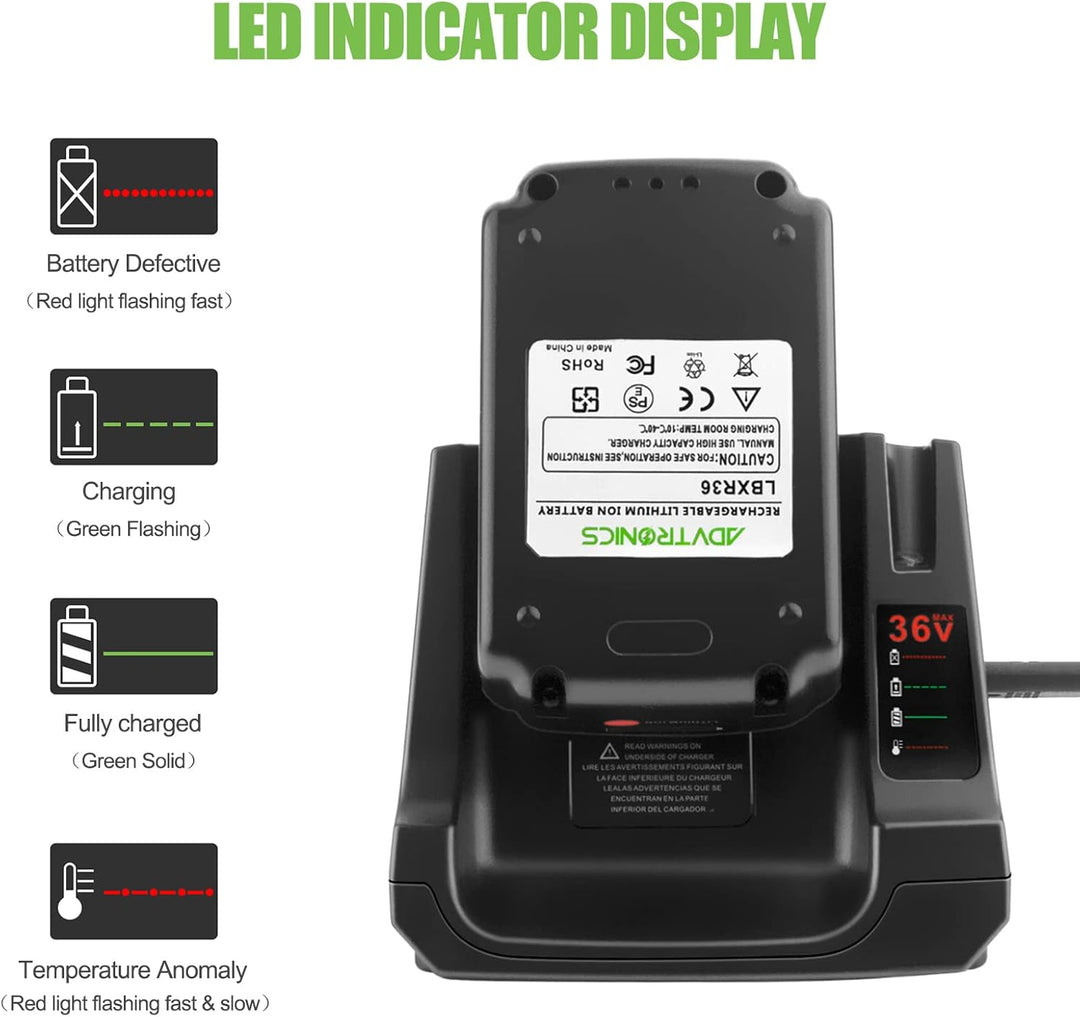 ADVTRONICS LCS36 / LCS40 Ladegerät BDC2A36 LCS36 LCS40 für 36V Akku BL2536 BL20362 LBX2040 LBX36 LBX