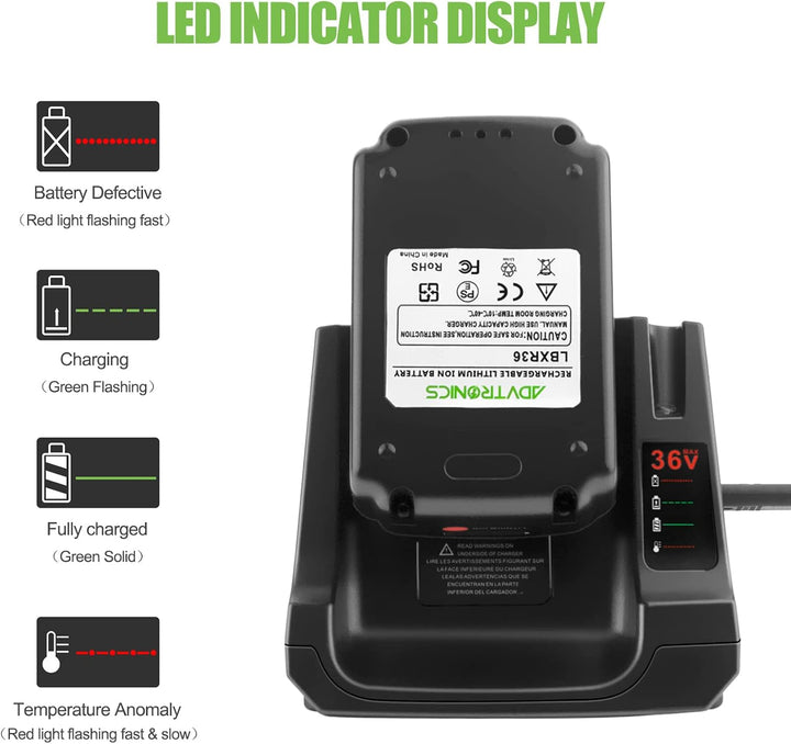 ADVTRONICS LCS36 / LCS40 Ladegerät BDC2A36 LCS36 LCS40 für 36V Akku BL2536 BL20362 LBX2040 LBX36 LBX
