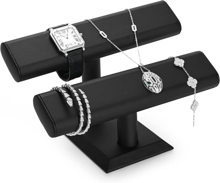 Oirlv Uhrenständer mit 2 Ebenen,Schmuckständer und Display für Armreif,Armband,uhr,und Armbänder(Sch