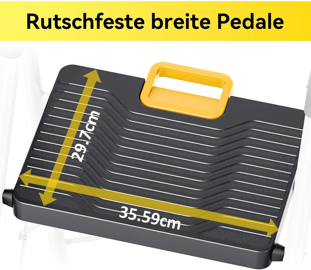 KINGRACK Trittleiter 3 Stufen klappbar 360KG belastbarer mit Sicherheitsverriegelung, rutschfestem B