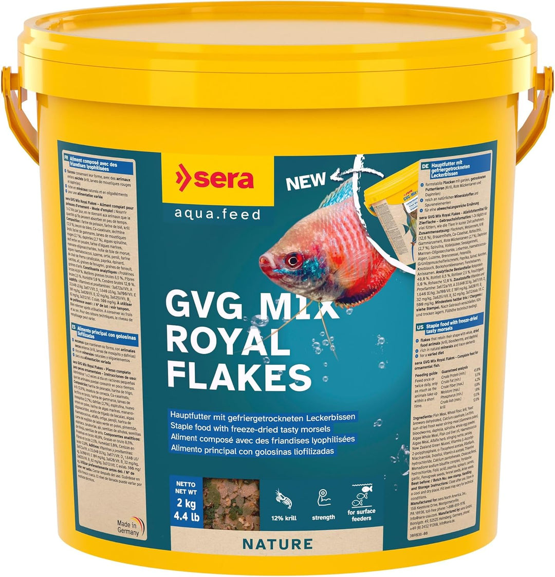 sera GVG-Mix Nature 10l (2 kg) der Leckerbissen aus Flocken & Futtertieren für mehr Abwechslung, Flo