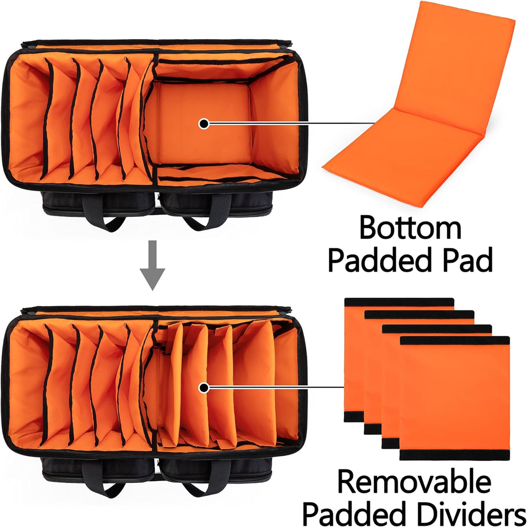 Trunab DJ Tasche, Kabel Organizer Tasche mit Abnehmbarem Gepolstertem Boden und 9 Trennwänden, Trage